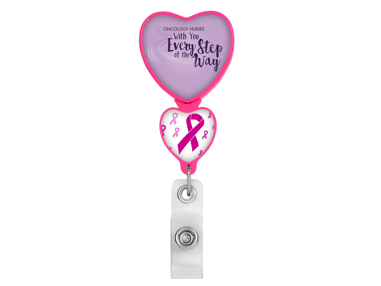 BHD85: Hot Pink Double Up Heart Badge Reel